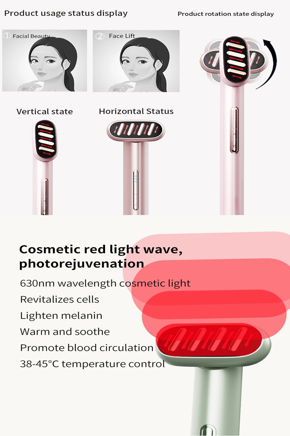 Facial Wand Microcurrent - Beautiful You Store, LLC