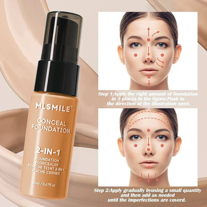 Face Foundation Cream Oil-Control Makeup - Beautiful You Store, LLC