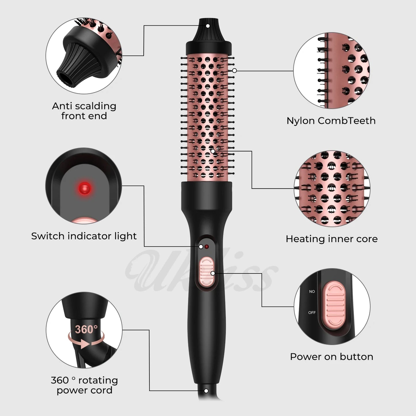Thermal Brush Heated Curling Iron Brush - Beautiful You Store, LLC